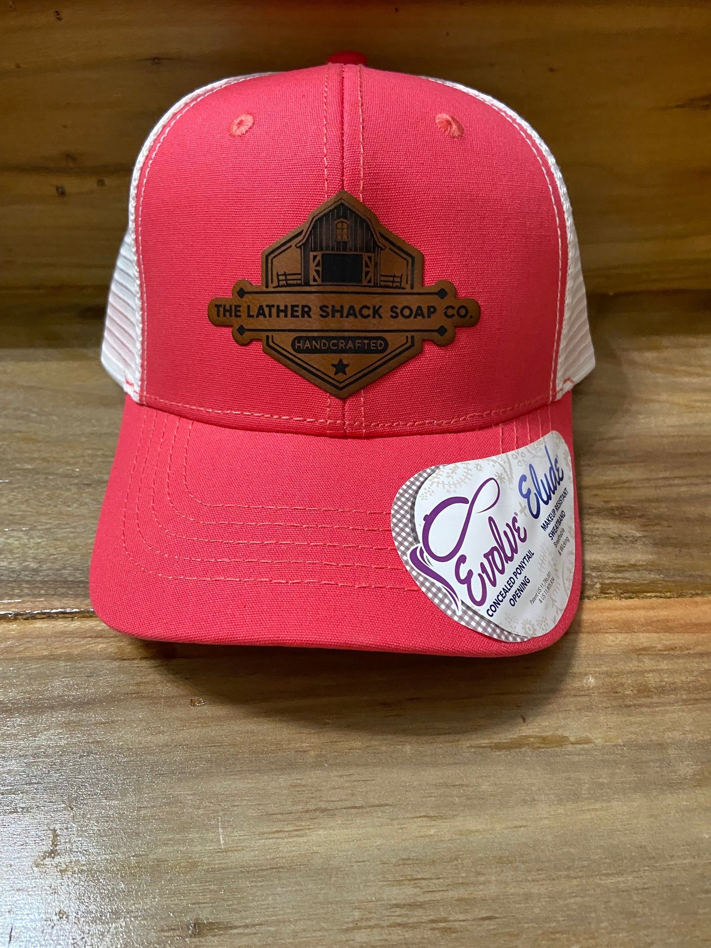 Ladies Base Ball Cap Coral And White