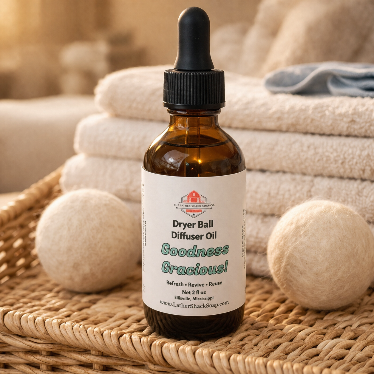 Dryer Ball Diffuser Oil – Long Lasting Laundry Scent Booster | No Residue Fabric Freshener | Wool Dryer Ball Fragrance Oil